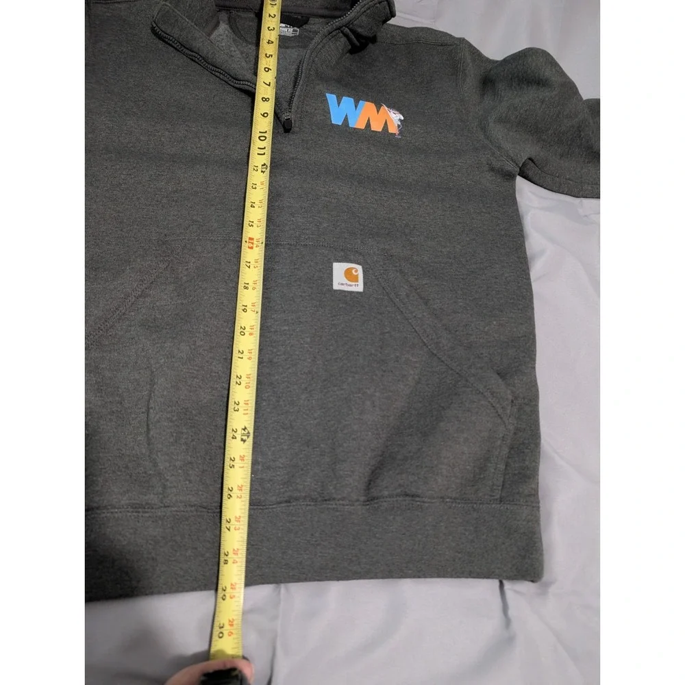 Carhartt Grey Quarter Zip Sweatshirt Pullover Med. Heavyweight Loose Fit WM Logo